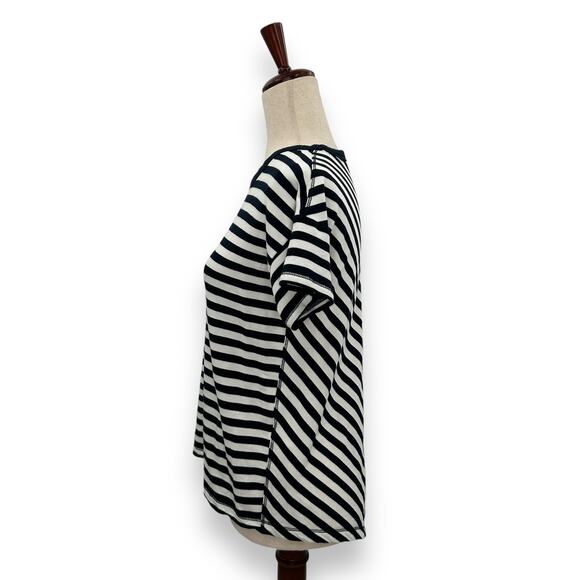 Rag & Bone Blue striped tee XS open back Crewneck navy nautical coastal top - Picture 8 of 15